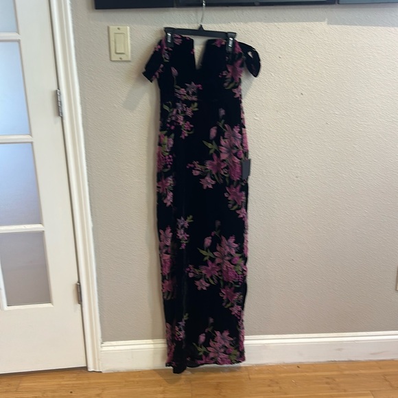 Lulu's Dresses & Skirts - Enchanting You Black Burnout Velvet Off-the-Shoulder Maxi Dress